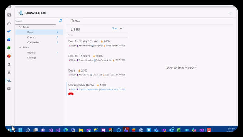 CRM Embedded in Outlook